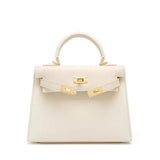 Cindy Leather Top Handle Satchel Bag – Classic Flap Crossbody Handbag for Women - Women's Satchel Bags & Top Handle Handbags