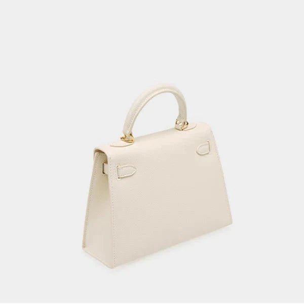 Cindy Leather Top Handle Satchel Bag – Classic Flap Crossbody Handbag for Women - Women's Satchel Bags & Top Handle Handbags