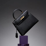 Cindy Leather Top Handle Satchel Bag – Classic Flap Crossbody Handbag for Women - Women's Satchel Bags & Top Handle Handbags