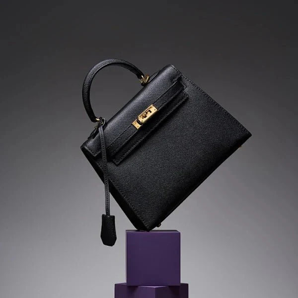 Cindy Leather Top Handle Satchel Bag – Classic Flap Crossbody Handbag for Women - Women's Satchel Bags & Top Handle Handbags