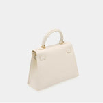 Cindy Leather Top Handle Satchel Bag – Classic Flap Crossbody Handbag for Women - Women's Satchel Bags & Top Handle Handbags