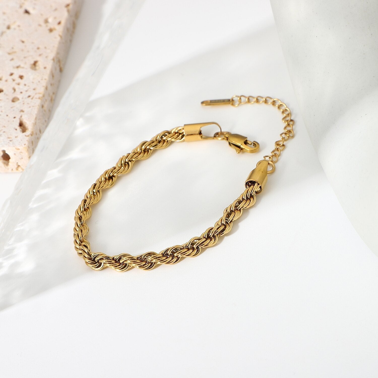 Clara Rope Chain Gold Bracelet - Chain Bracelets