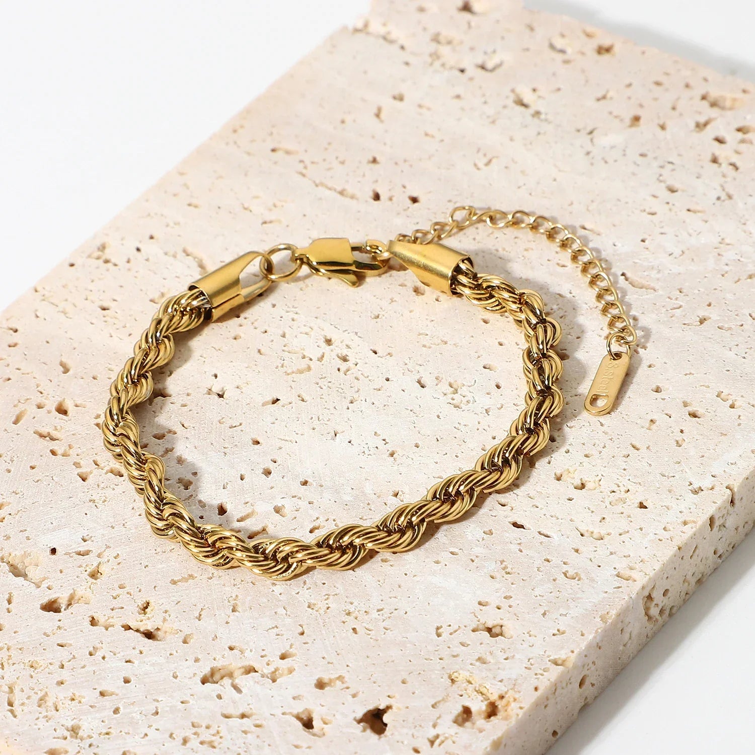 Clara Rope Chain Gold Bracelet - Chain Bracelets