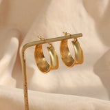 Classic Flat Gold Hoop Earrings - Earrings
