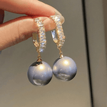 Classic Pearl Drop Earrings with Crystal Hoops – Timeless Elegance - Earrings
