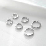 Classic Polished Hoop Earrings Set - Earrings