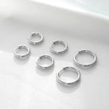 Classic Polished Hoop Earrings Set - Earrings