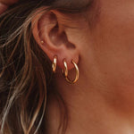 Classic Polished Hoop Earrings Set - Earrings