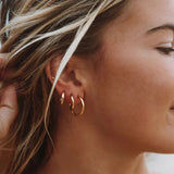 Classic Polished Hoop Earrings Set - Earrings