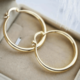 Classic Sleek Gold Hoop Earrings - Earrings