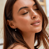 Clover Charm Zircon Hoop Earrings - Earrings