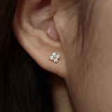 Clover Crystal Stud Earrings - Earrings