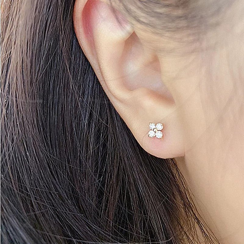 Clover Crystal Stud Earrings - Earrings