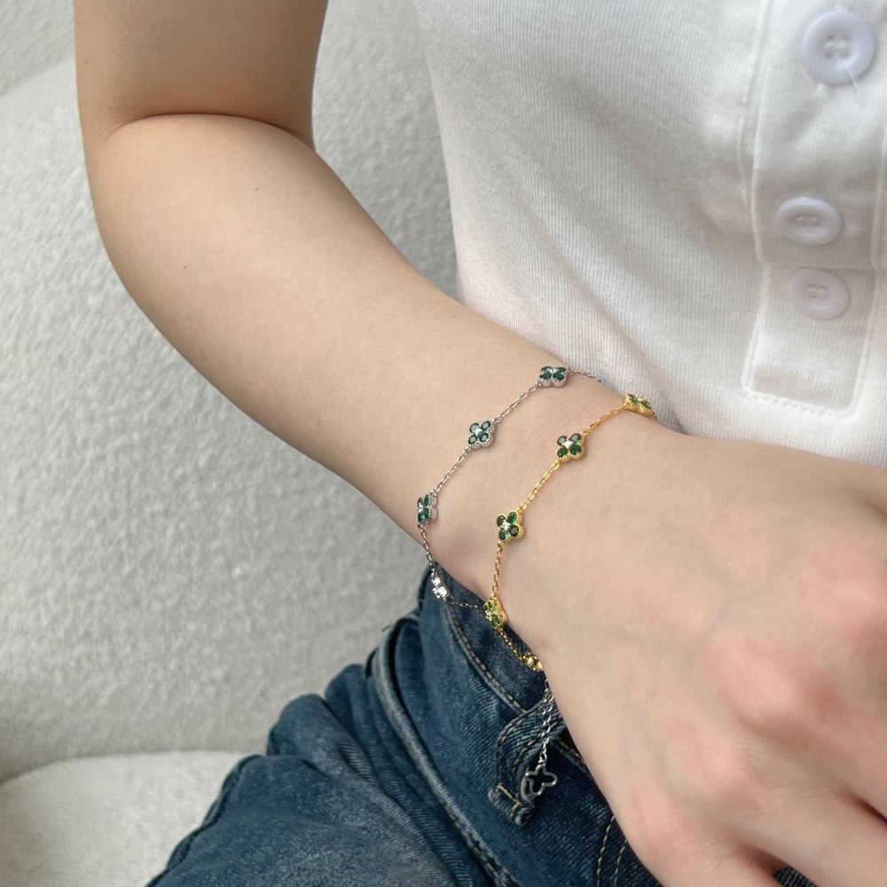 Clover Pave Elegance Bracelet - Charm Bracelets