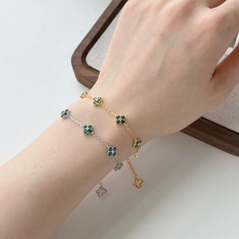 Clover Pave Elegance Bracelet - Charm Bracelets