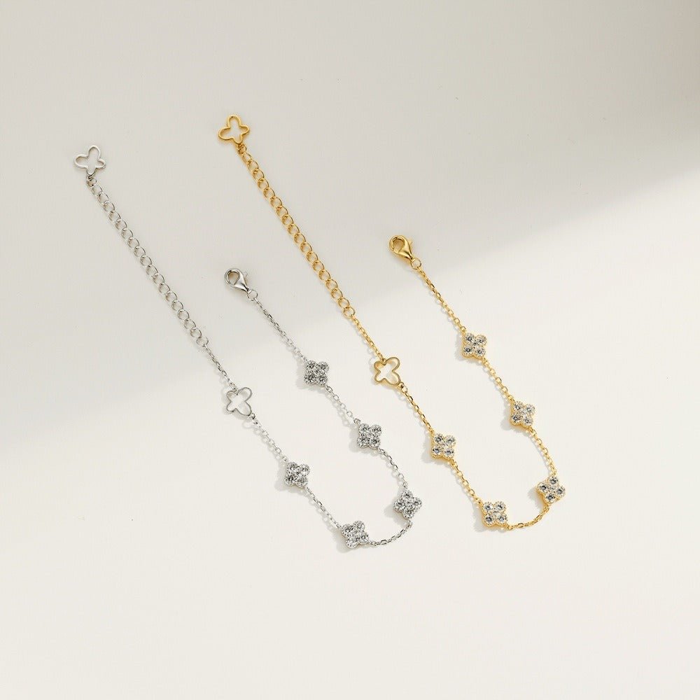 Clover Pave Elegance Bracelet - Charm Bracelets