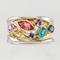 Colorful Gemstone Vine Ring in Silver and Gold - Ring