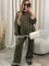 Contrast Trim Knit Sweater & Wide - Leg Trouser Set – Cozy and Chic - Women's Outfit Set