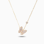 Crystal Butterfly Pendant Necklace - Necklaces