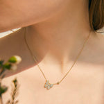Crystal Butterfly Pendant Necklace - Necklaces