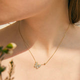 Crystal Butterfly Pendant Necklace - Necklaces