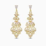 Crystal Chandelier Drop Earrings in Gold Filigree - Earrings