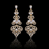 Crystal Chandelier Drop Earrings in Gold Filigree - Earrings