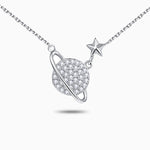 Crystal Planet and Star Pendant Necklace - Necklaces