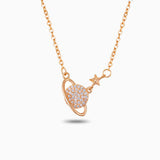 Crystal Planet and Star Pendant Necklace - Necklaces