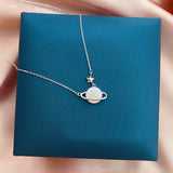 Crystal Planet and Star Pendant Necklace - Necklaces