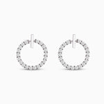 Crystal Round Hoop Earrings in Sterling Shine - Joyería > Pendientes > Pendientes pequeños