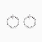 Crystal Round Hoop Earrings in Sterling Shine - Joyería > Pendientes > Pendientes pequeños