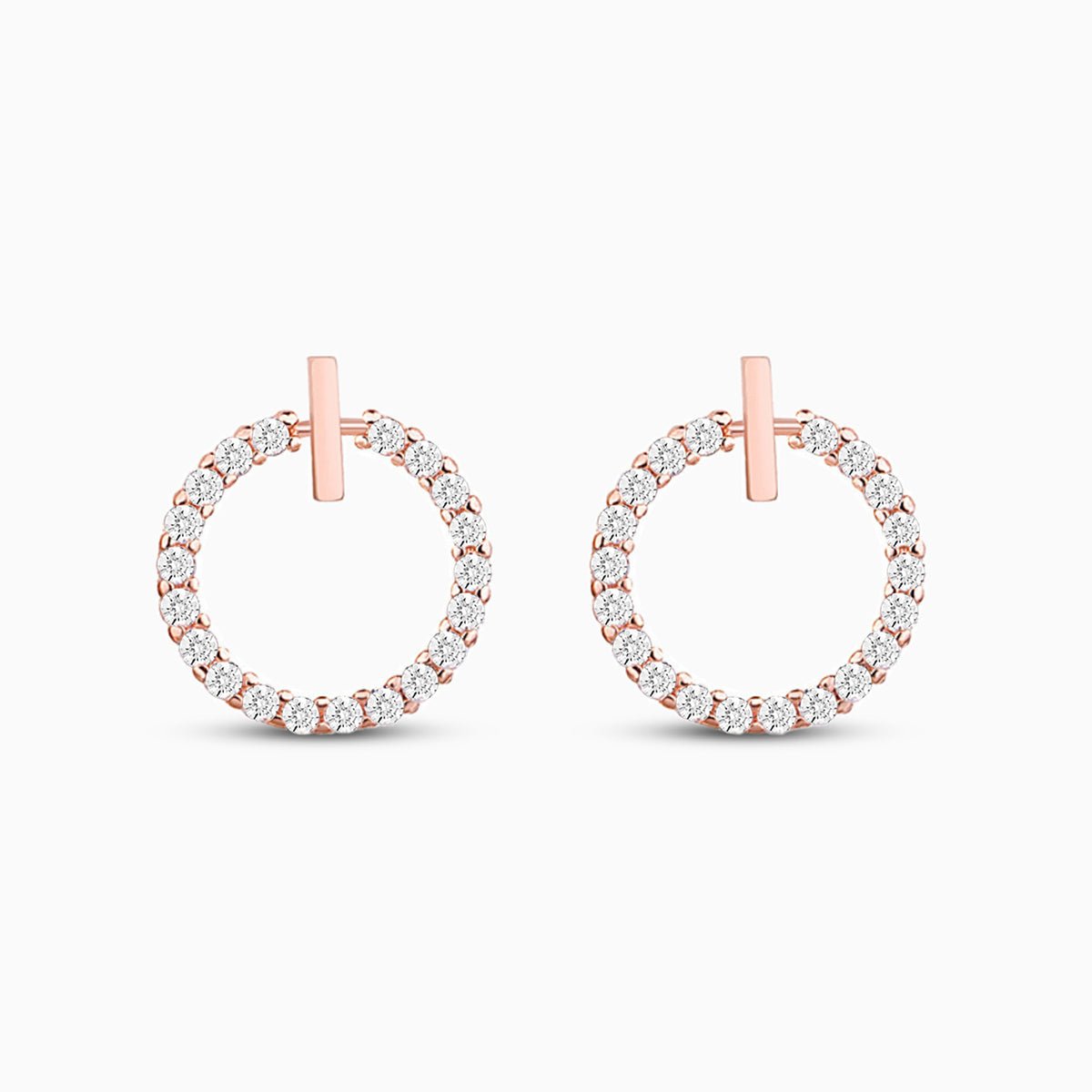 Crystal Round Hoop Earrings in Sterling Shine - Joyería > Pendientes > Pendientes pequeños