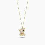 Crystal Teddy Bear Pendant Necklace - Necklaces