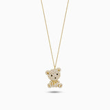 Crystal Teddy Bear Pendant Necklace - Necklaces