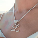 Custom Initial Heart Pendant Necklace - Necklaces