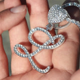 Custom Initial Heart Pendant Necklace - Necklaces