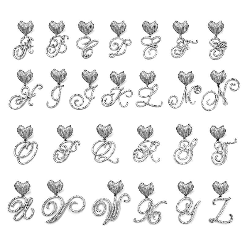 Custom Initial Heart Pendant Necklace - Necklaces