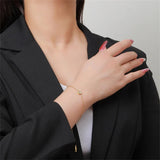 Dainty Gold Crystal Bracelet – Minimalist Adjustable Jewelry - Moederdag armbanden