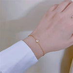 Dainty Gold Crystal Bracelet – Minimalist Adjustable Jewelry - Moederdag armbanden