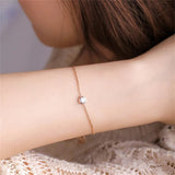 Dainty Gold Crystal Bracelet – Minimalist Adjustable Jewelry - Moederdag armbanden