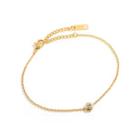 Dainty Gold Crystal Bracelet – Minimalist Adjustable Jewelry - Moederdag armbanden