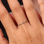 Dainty Gold Paved Ring with Sparkling Simulant Stones - Ring