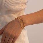 Dakota Intertwined Gold Cuff Bracelet - Cuff Bracelets