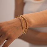 Dakota Intertwined Gold Cuff Bracelet - Cuff Bracelets