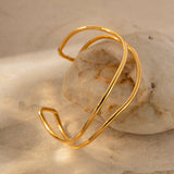 Dakota Intertwined Gold Cuff Bracelet - Cuff Bracelets