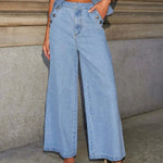 Denim Waistcoat & Wide - Leg Trouser Co - ord Set – Effortless Style - Women's Outfit Set