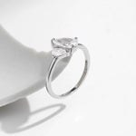 Dual Teardrop Crystal Silver Ring - Ring