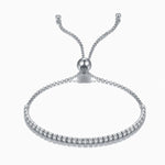 Elegant Adjustable Silver Tennis Bracelet - Bracelets