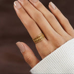 Elegant Gold Leaf Adjustable Ring - Ring